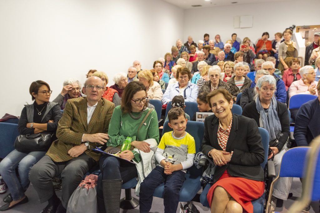 Audience at the Electric Irish Homes texilte art showcase, May 2019
