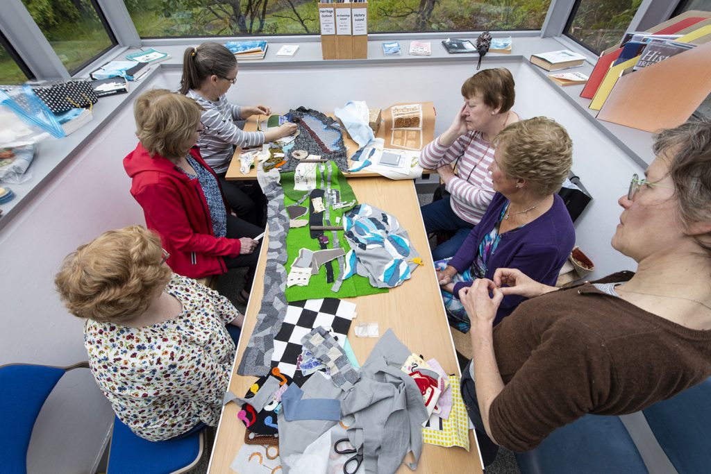 Textile art project in process in the NMI - Country Life, taken by Brian Cregan